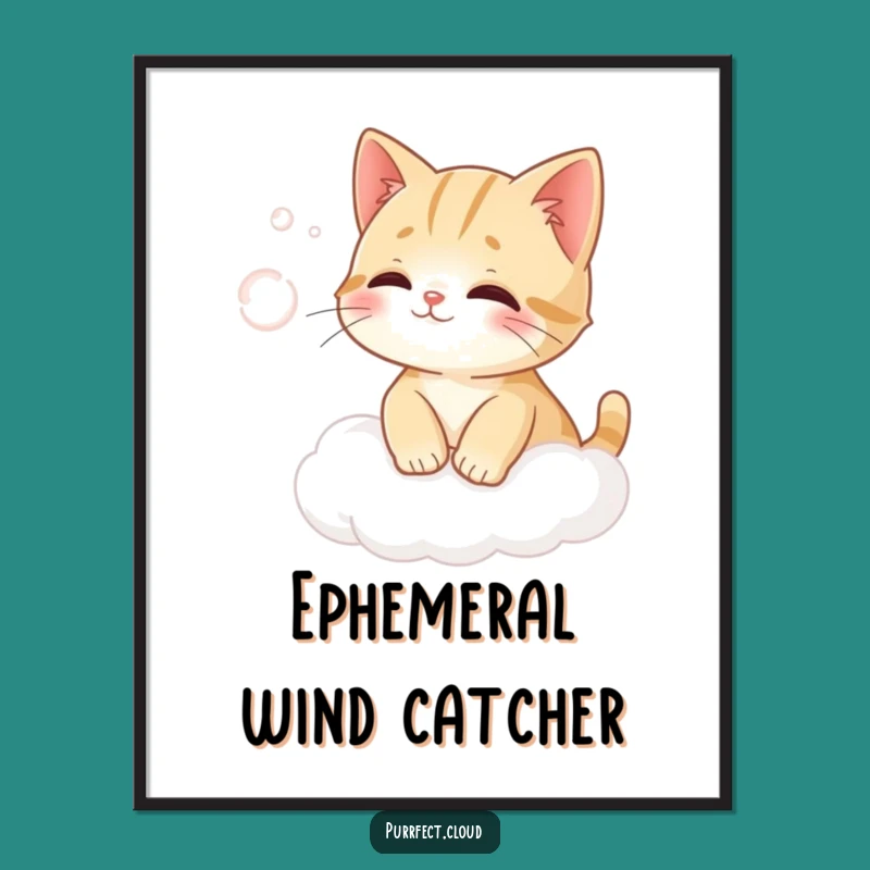 Funny Cat Cloud Wind Catching Wall Art - Dreamy Decor Gift