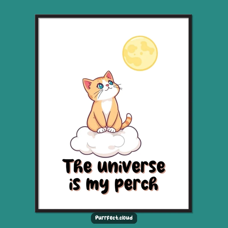 Funny Moonlit Cat Poster: Bring Ethereal Night Vibes Home