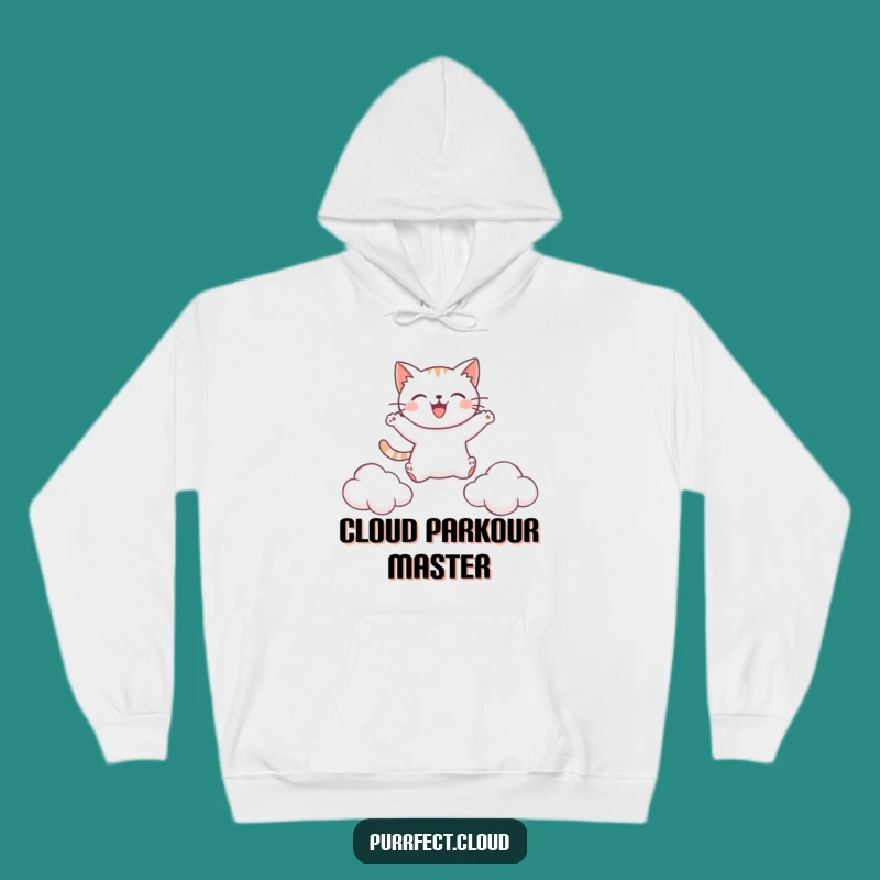 Cozy Funny Leaping Cat Hoodie: Stay Warm and Dream Big with Feline Humor