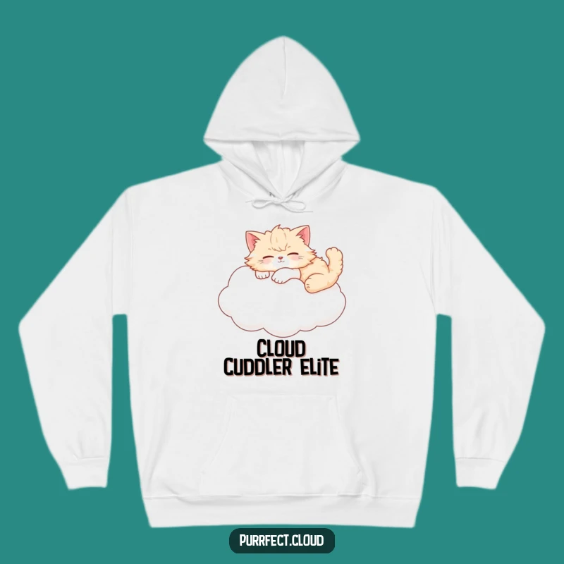 Cozy Funny Cat Cloud Lounger Hoodie - Ultimate Comfort & Feline Humor Gift