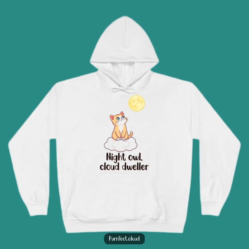 Cozy Funny Cat Moon Hoodie: Wrap Up In Nighttime Wonder