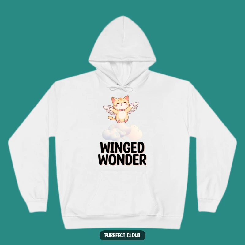 Funny Angel Cat Hoodie - Cozy Winged Soarer Sweatshirt, Comfort Gift!