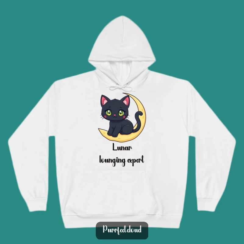 Funny Black Cat Moon Hoodie: Cozy Up in Magical Nighttime Comfort