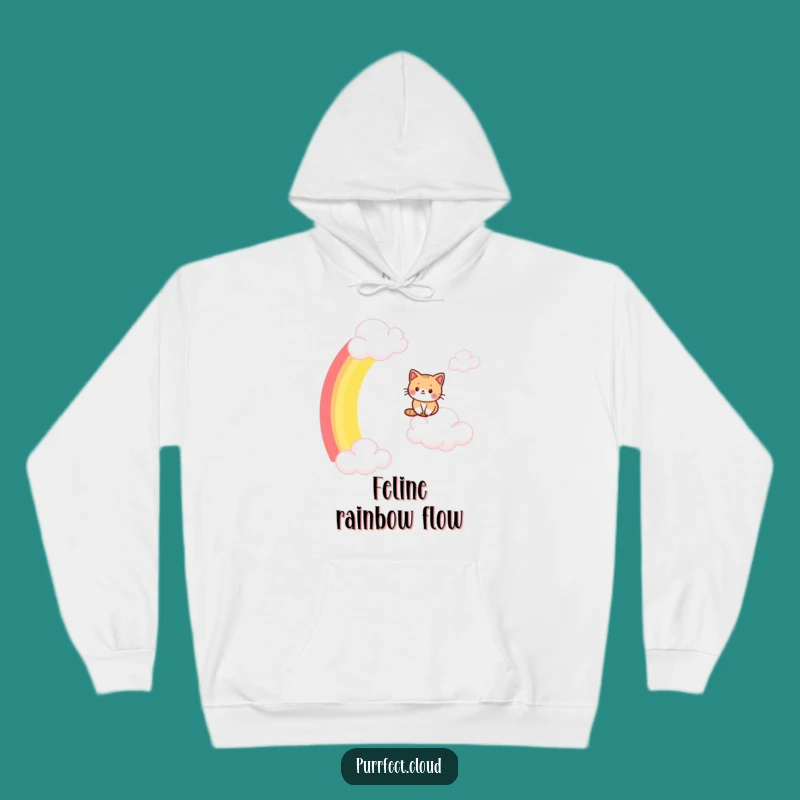 Funny Cat Rainbow Slide Hoodie: Cozy Up on a Magical Journey