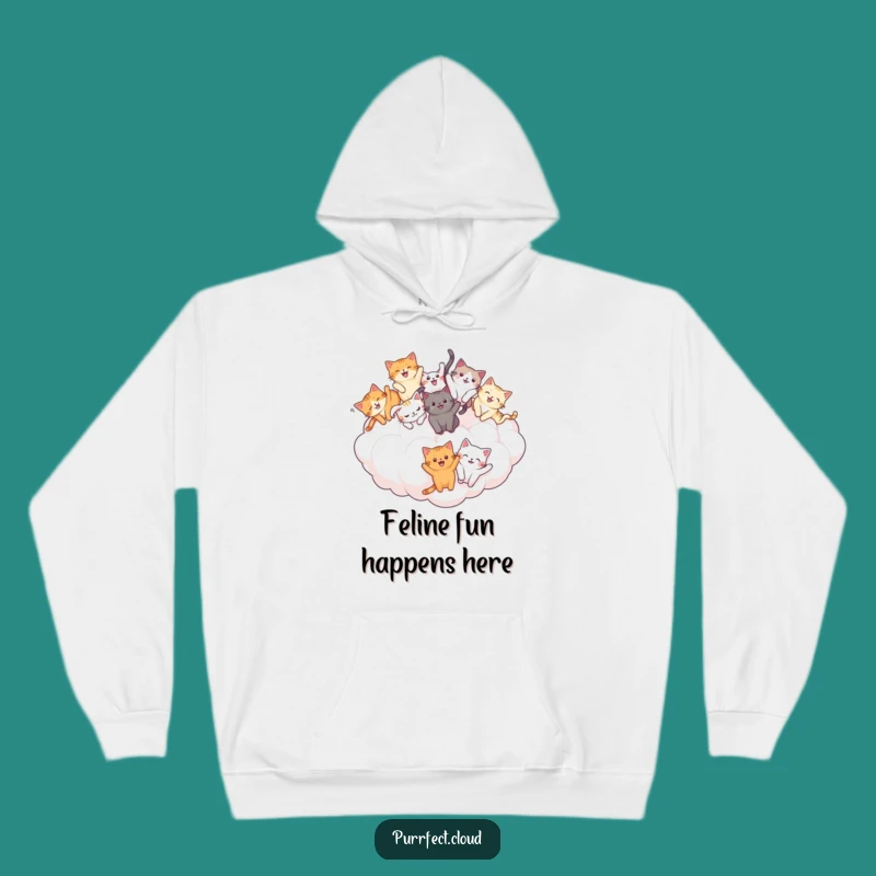 Funny Cat Tumble Hoodie: Cozy Cloud Kitties - Perfect Funny Gift