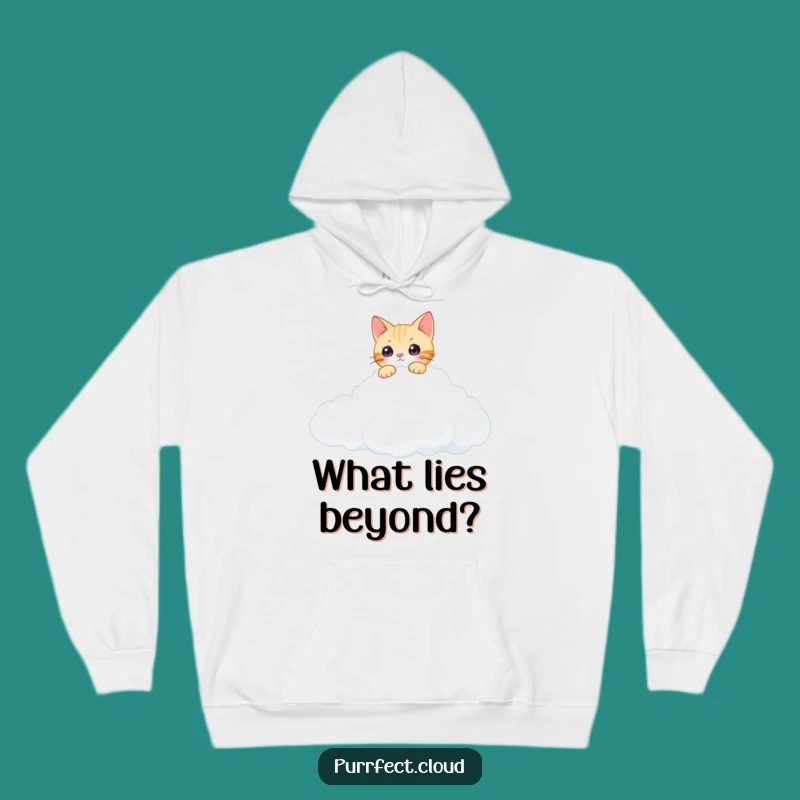 Funny Curious Cat Cloud Hoodie: Cozy Comfort with a Peek of Whimsy