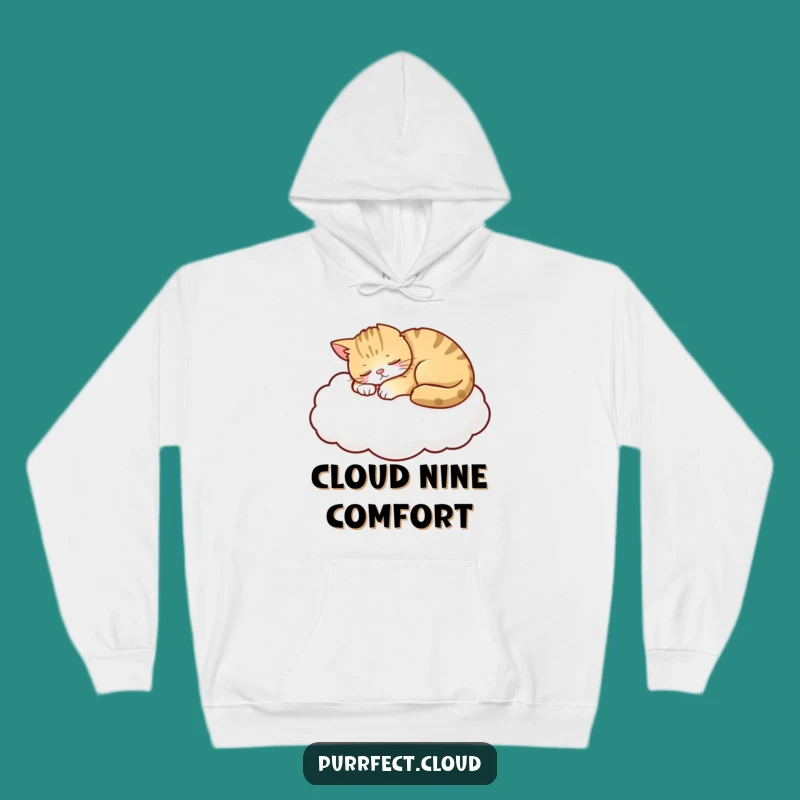 Funny Peaceful Cat Cloud Hoodie - Cozy Dreamy Relaxation