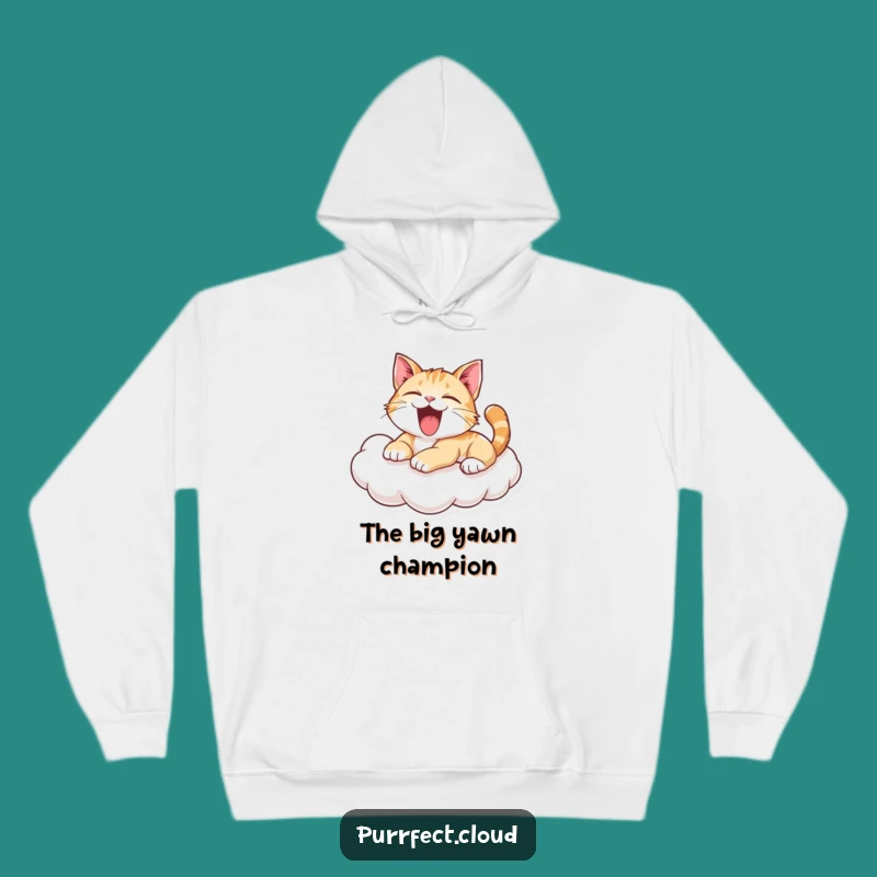 Funny Yawning Cat Hoodie: Cozy Cloud Lounger - Perfect Funny Gift for Cat Lovers