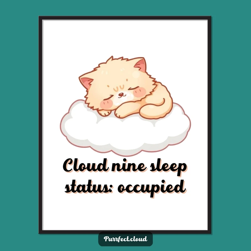 Free Printable Cloud Cat Art: Cute Downloadable Wall Decor for Cat Enthusiasts