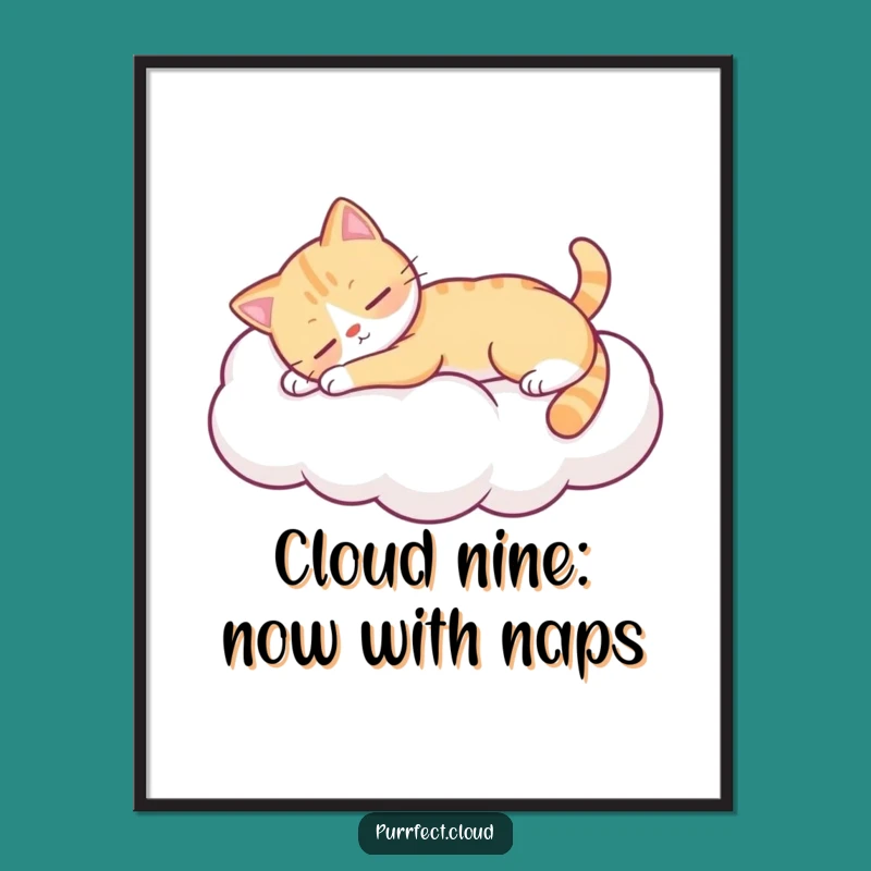 Funny Free Printable Wall Art: Relaxed Cat Cloud - Downloadable Art!