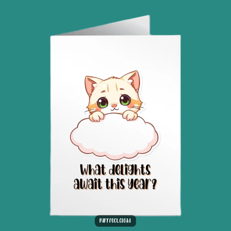 Free Printable Curious Cat Birthday Card - Funny Downloadable Wonder Gift!