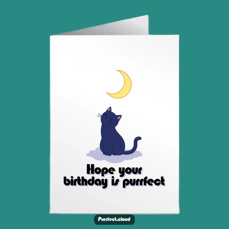 Free Printable Moon Cat Birthday Card - Whimsical Downloadable Gift