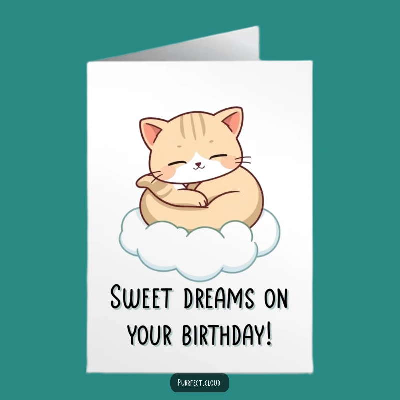 Free Printable Cat Birthday Card: Cloud Carrier Kitty Funny Downloadable Gift