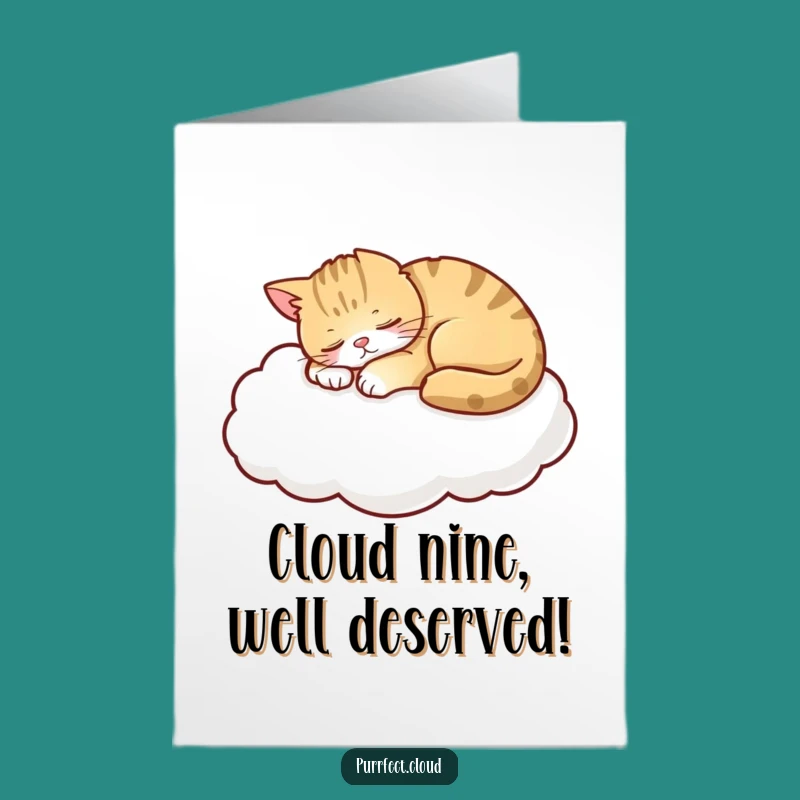 Free Printable Congrats Card: Sleeping Cat Cloud Nap! Funny Downloadable Gift!