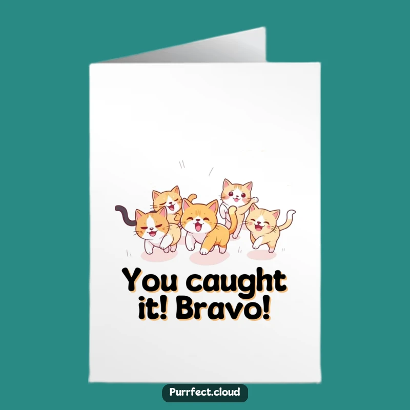 Free Printable Cat Congratulations Card: Joyful Sky Chase Downloadable for Any Win