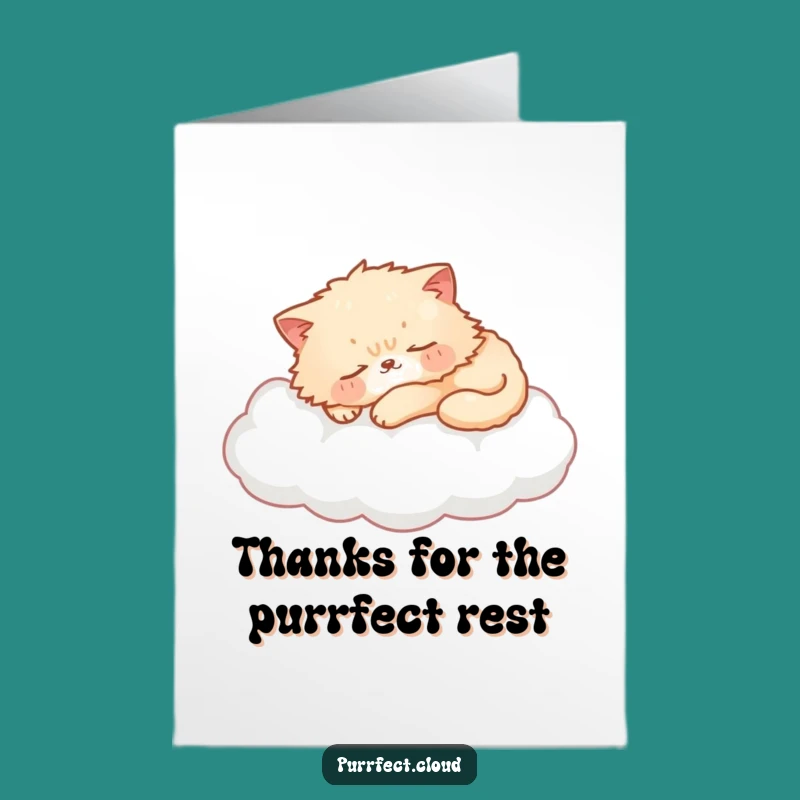 Free Printable Cloud Cat Thank You Card: Cozy Downloadable Gift for Cat Lovers
