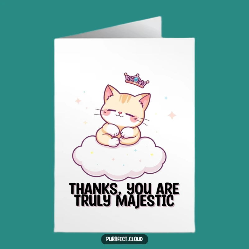 Free Printable Royal Cat Thank You Card - Sparkly Downloadable