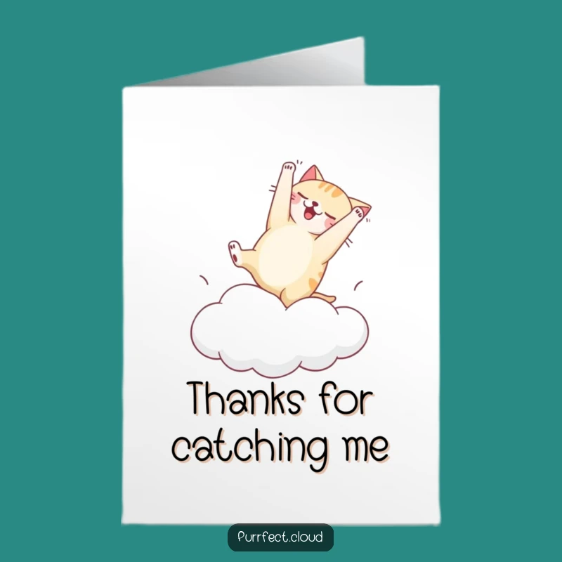 Free Printable Thank You Card: Cat Somesault Fail, Humorous Downloadable Gift
