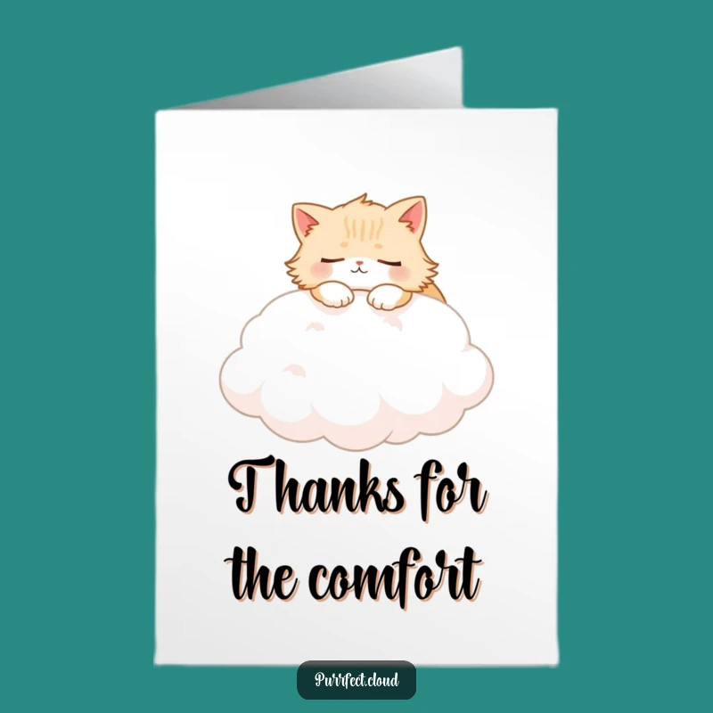 Free Printable Thank You Card: Fluffy Cat Sleep, Heartfelt Downloadable Gift