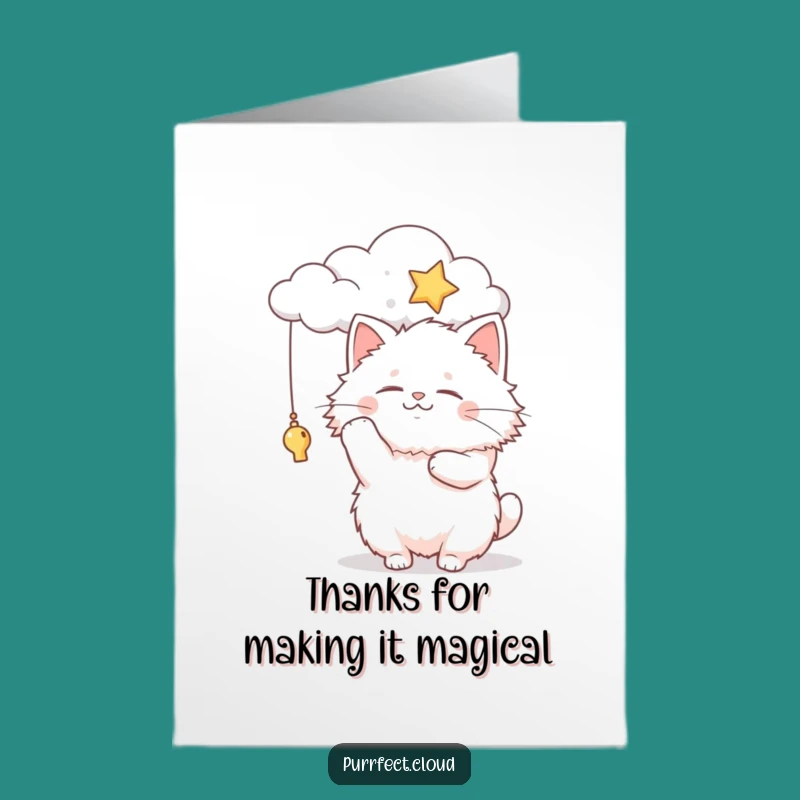 Free Printable Thank You Card: Fluffy Cat Star Delight, Funny Gift