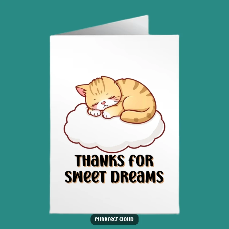Free Printable Thank You Card: Sleeping Cat Cloud Nap! Funny Downloadable Gift!