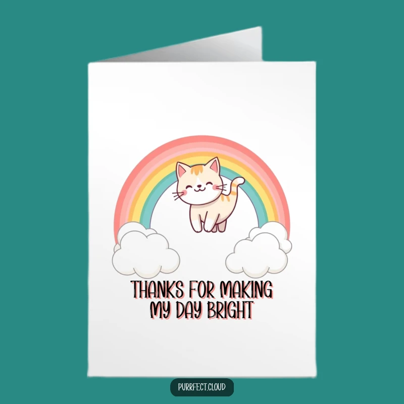 Free Printable Rainbow Cat Thank You Card - Funny Downloadable Gratitude Gift!