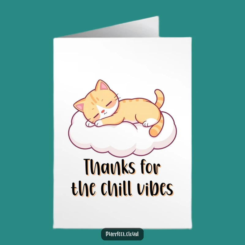 Calm Free Printable Cat Thank You Card: Cloud Dreamer - DIY Gift!