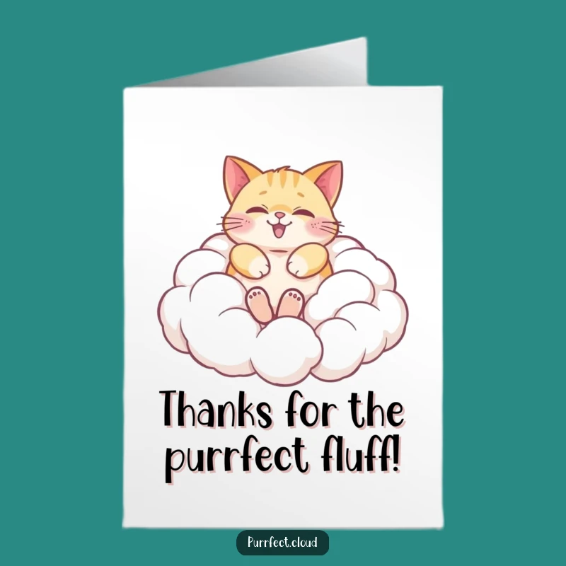 Free Printable Cat Thank You Card: Cloud Kitty Downloadable Gift
