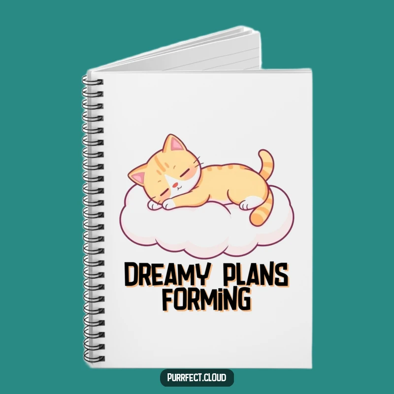Funny Lazy Cat Notebook - Cloud Kitty Journal - Perfect Gift for Dreamers