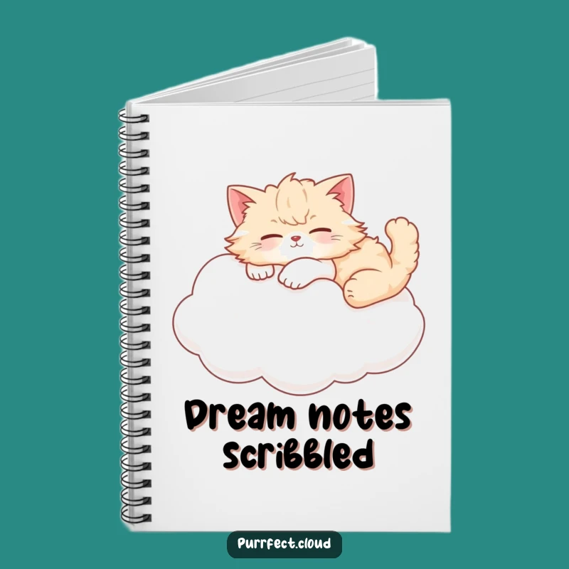 Funny Cat Cloud Lounger Notebook - Jot Down Thoughts in Peaceful Style