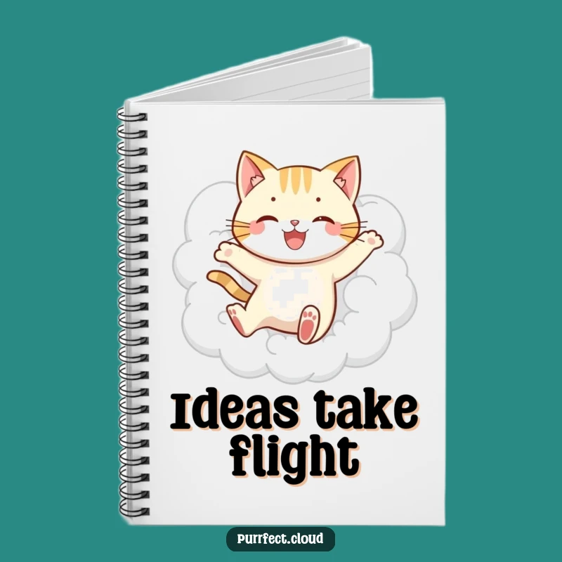 Funny Jumping Cat Cloud Notebook - Jot Down Happy Leaps