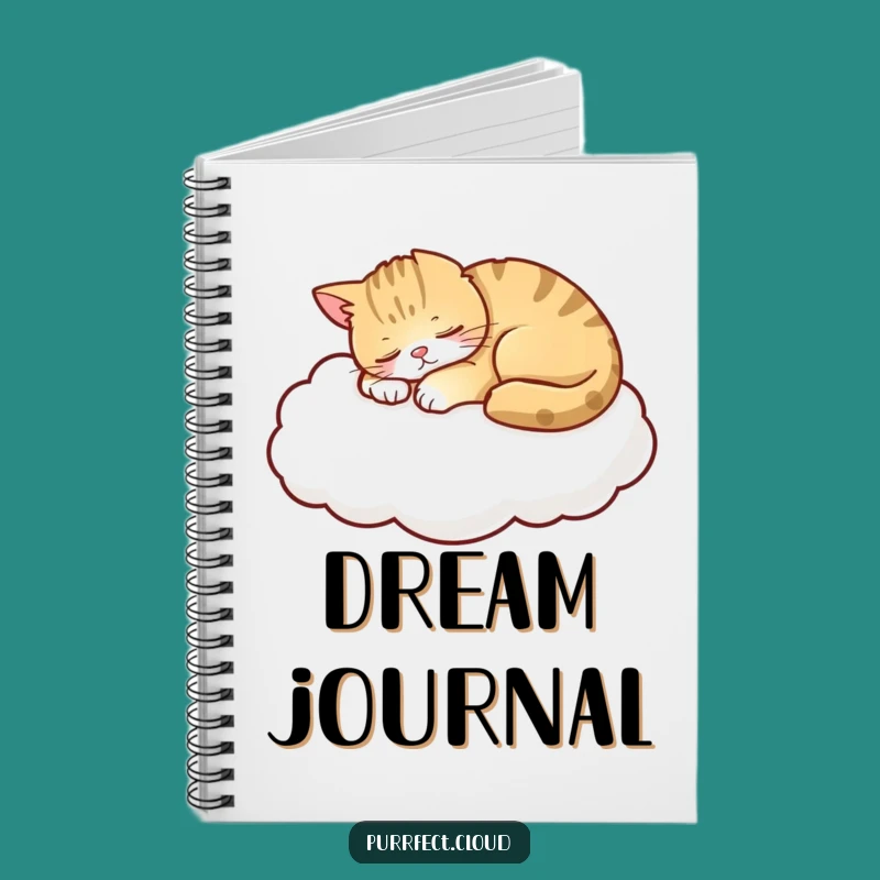 Funny Peaceful Cat Cloud Notebook - Dreamy Notes and Ideas