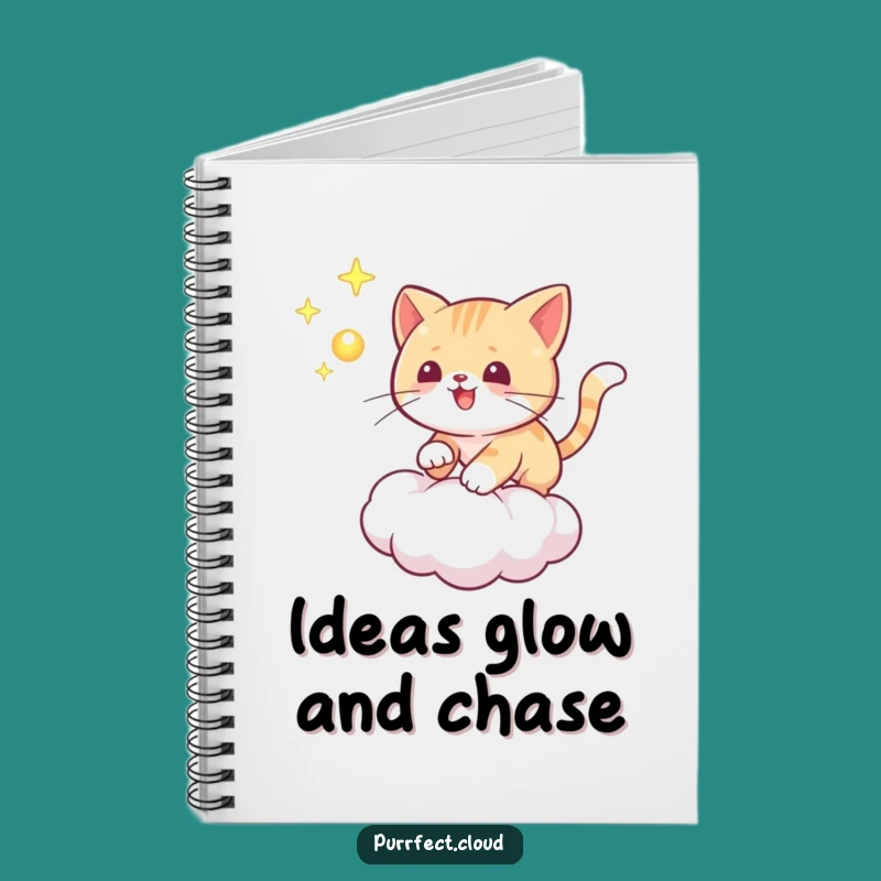 Funny Playful Cat Orb Notebook: Jot Down Ideas with Feline Chase, Ideal Funny Gift