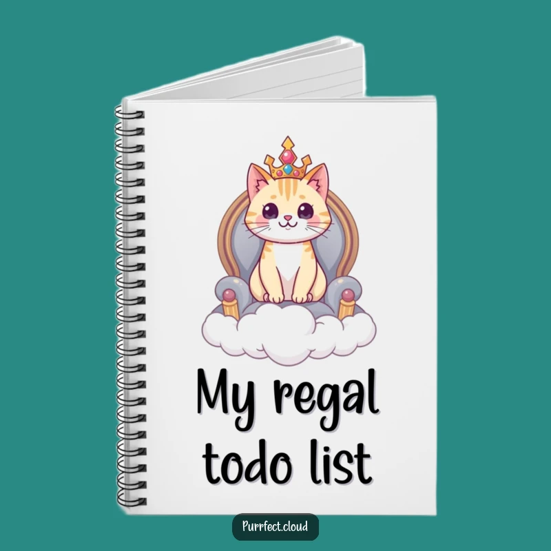 Funny Regal Cat Cloud Throne Notebook - Journal Your Royal Decrees