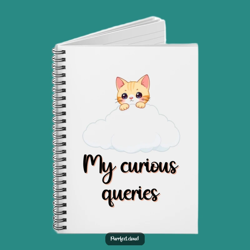 Funny Curious Cat Cloud Notebook: Jot Down Ideas with Feline Wonder