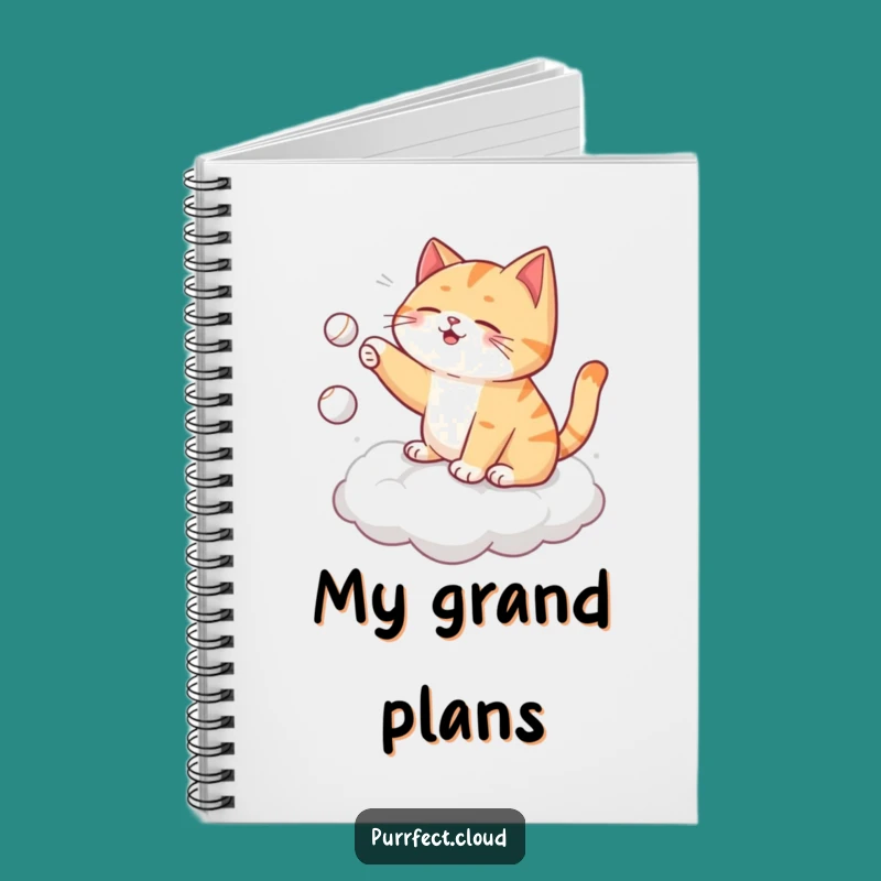 Funny Self-Playing Cat Notebook - Cloud Fetch Journal, Creative Gift!