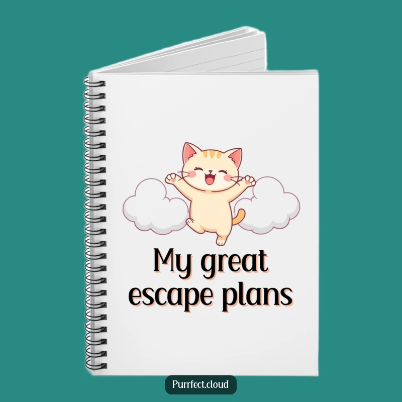 Funny Cat Cloud Notebook: Joyful Leaping Pages, Energetic Journal Gift
