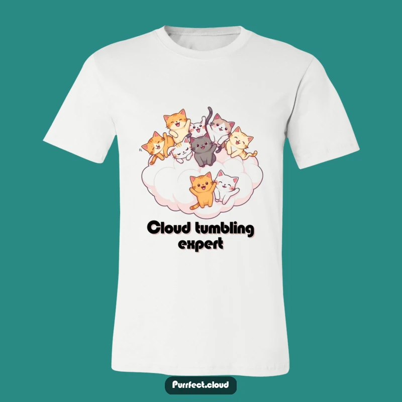 Funny Cat Tumble T-Shirt: Joyful Cloud Kitties Tee - Hilarious Gift