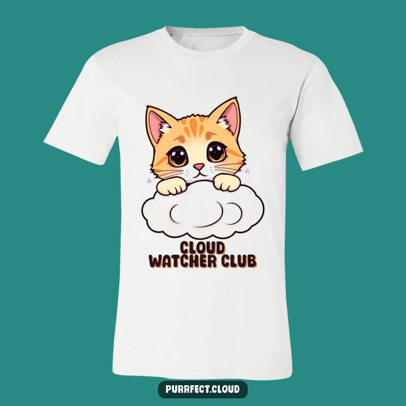 Funny Cloud Gazer Cat T-Shirt: Comical Kitty Expression, Ideal Gift