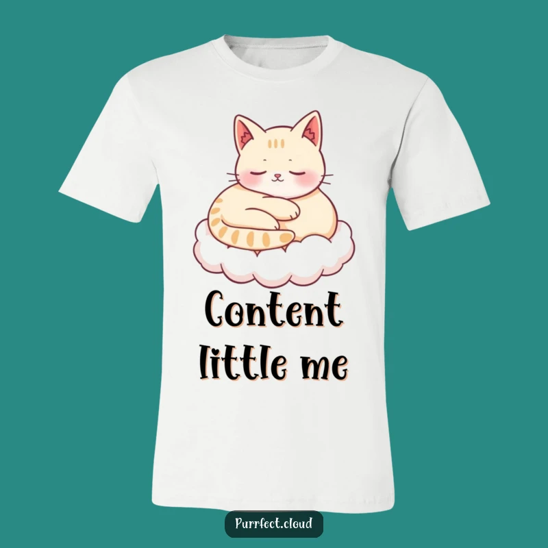 Funny Content Cat T-Shirt: Wear Your Zen with this Humorous Feline Tee