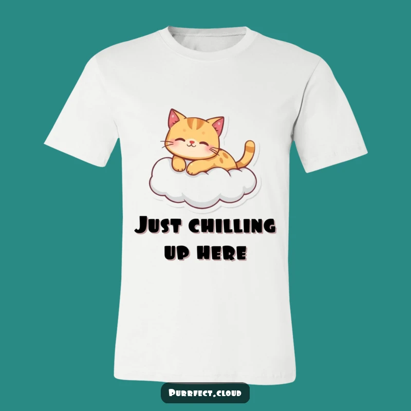 Funny Ginger Cat Cloud T-Shirt: Wear Your Serene Kitty Vibes