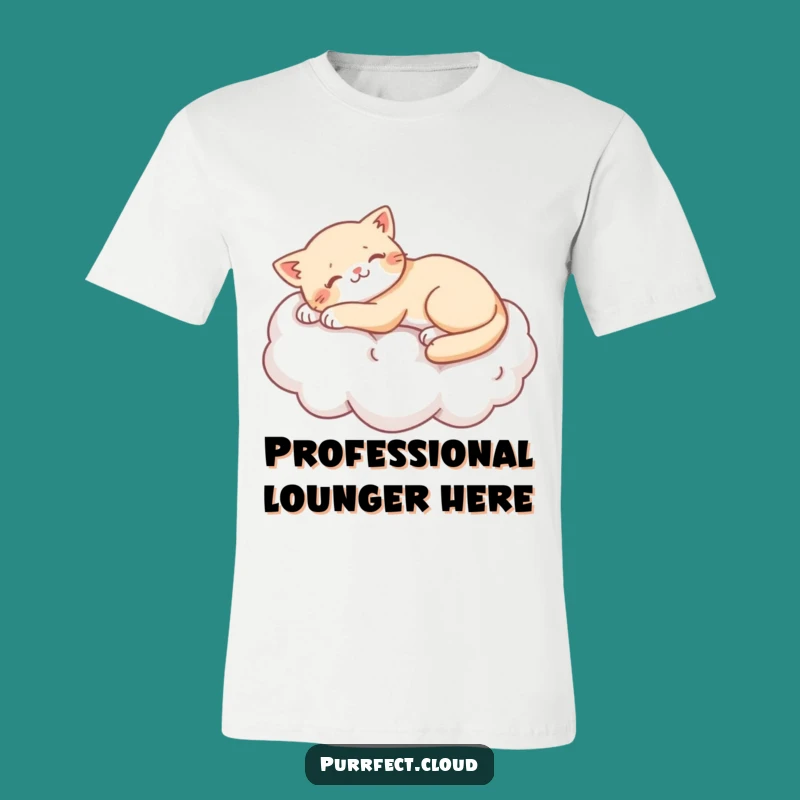 Funny Lazy Cat Cloud T-Shirt - Comfy Cotton Tee for Ultimate Relaxation
