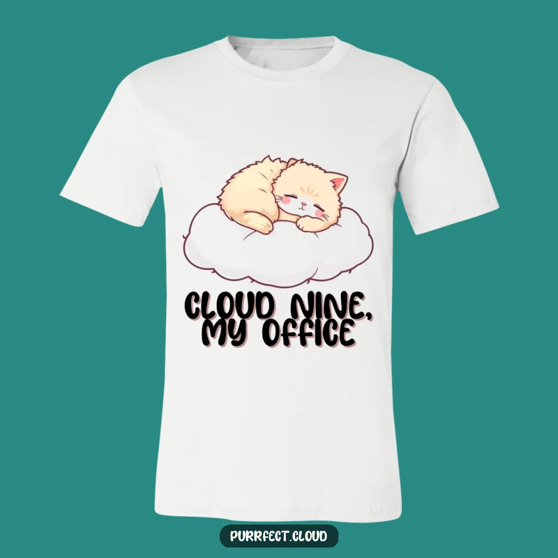 Funny Napping Cat Cloud T-Shirt: Peaceful Feline Dreamer, Comfy & Cute Gift