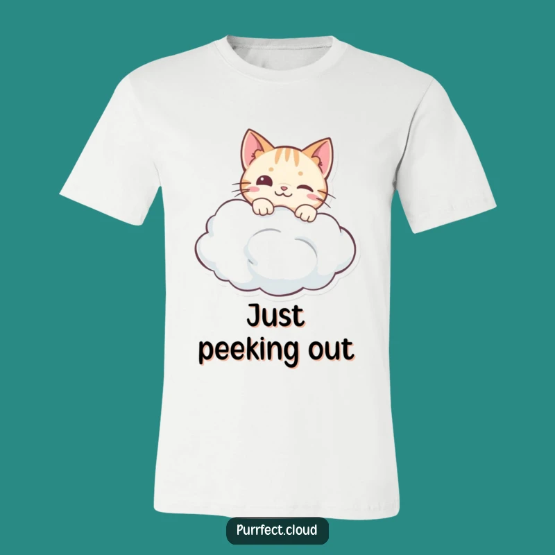 Funny Peek-a-Boo Cat T-Shirt: Curious Feline Humor for Your Wardrobe