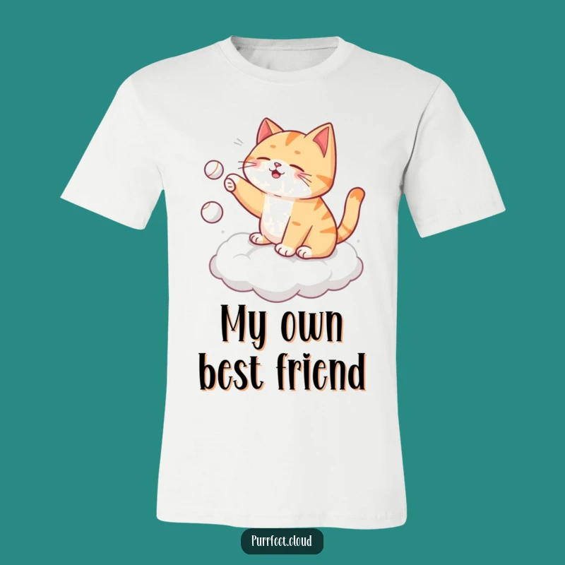 Funny Self-Playing Cat T-Shirt - Cloud Fetch Tee, Quirky Gift!