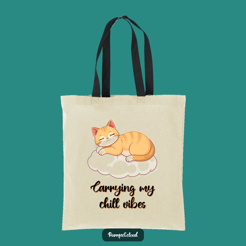 Funny Relaxed Cat Cloud Tote Bag - Stylish and Hilarious Gift for Everyday Use