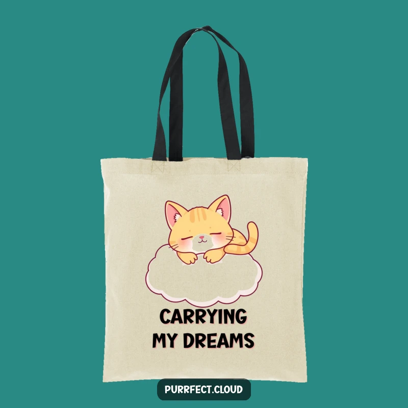 Funny Napping Cat Cloud Tote Bag: Carry Your Peace Wherever You Go
