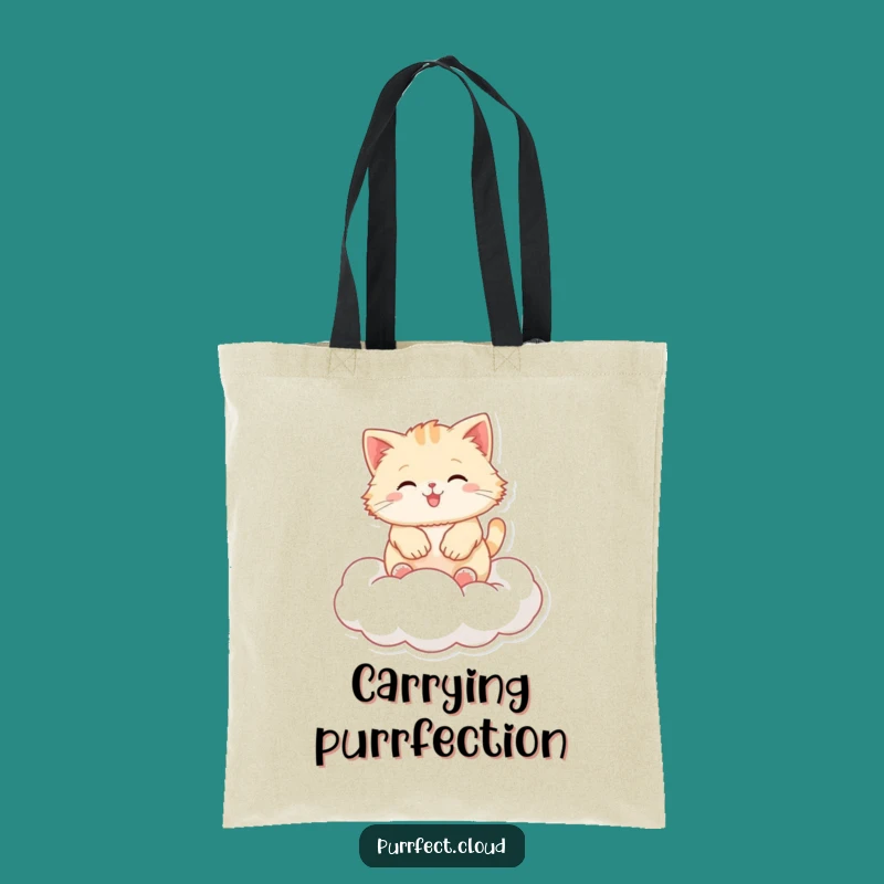 Funny Fluffy Cloud Cat Bouncing Tote Bag, Chic and Humorous Cat Accessory