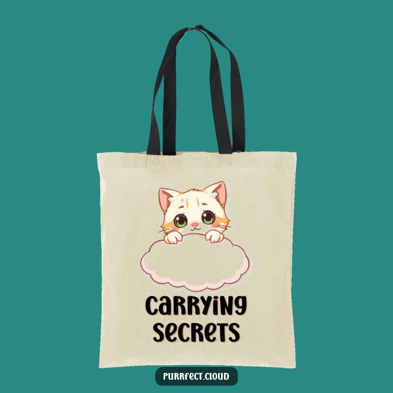 Funny Curious Cat Cloud Tote Bag - Carry Your Curiosity