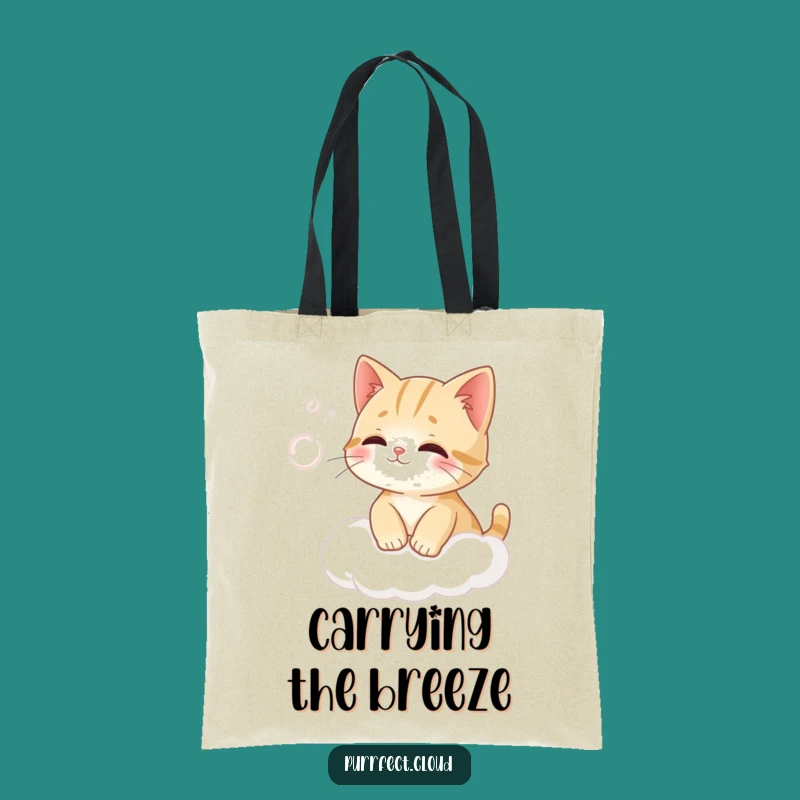 Funny Cat Cloud Wind Catching Tote - Carry Your Whimsy Gift